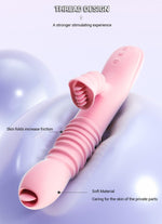 Vibrator Lyla cu dinți clitoridieni și limbă G anal roz USB