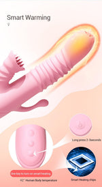 Vibrator Lyla cu dinți clitoridieni și limbă G anal roz USB