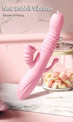 Vibrator Lyla cu dinți clitoridieni și limbă G anal roz USB