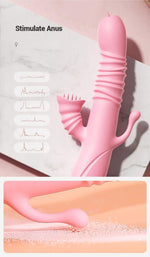 Vibrator Lyla cu dinți clitoridieni și limbă G anal roz USB