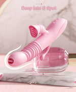 Vibrator Lyla cu dinți clitoridieni și limbă G anal roz USB