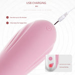 Vibrator Hannah Rabbit din silicon cu limbă USB roz
