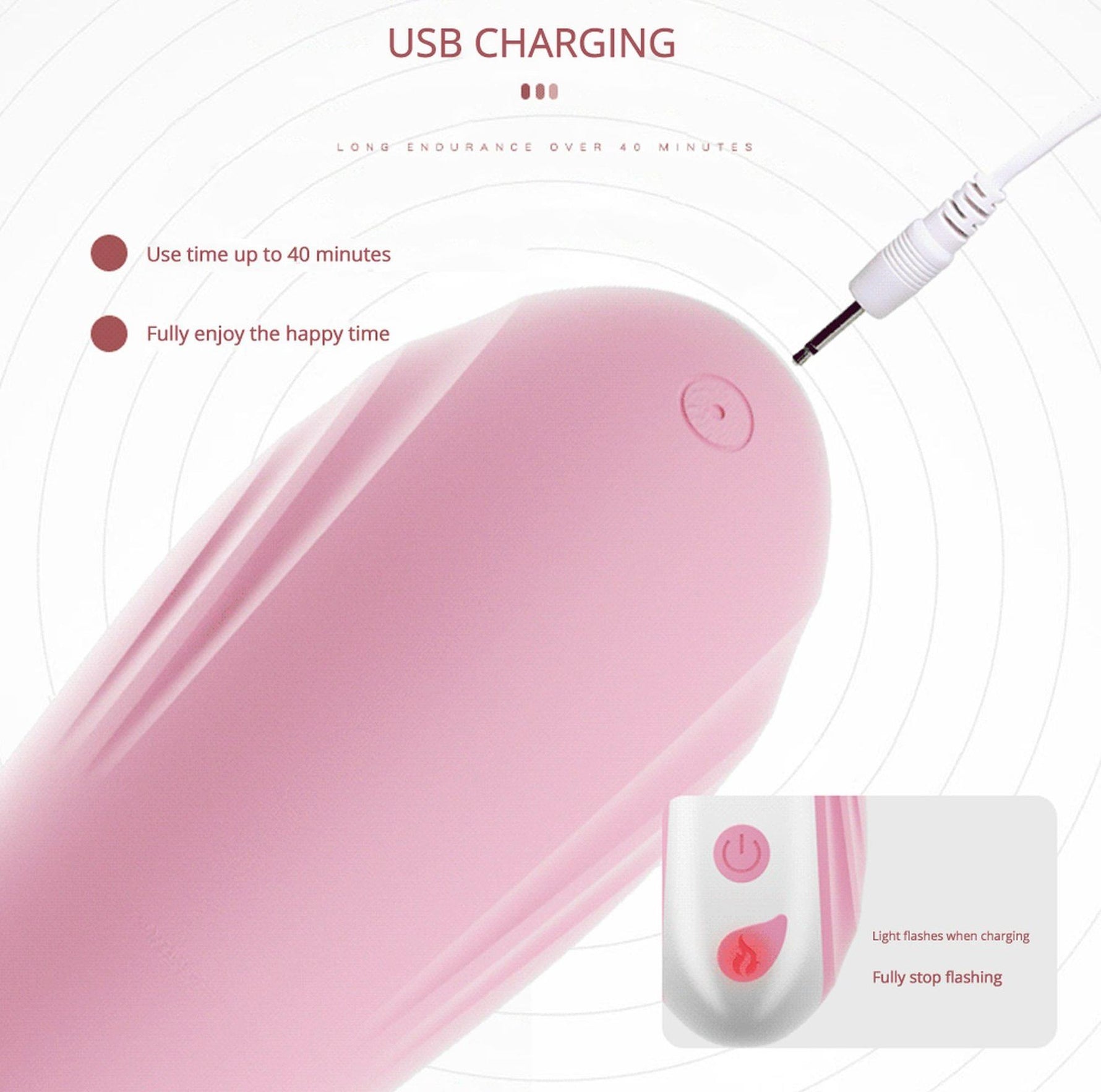 Vibrator Hannah Rabbit din silicon cu limbă USB roz