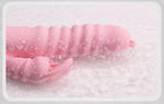 Vibrator Hannah Rabbit din silicon cu limbă USB roz