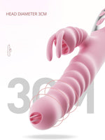 Vibrator Hannah Rabbit din silicon cu limbă USB roz