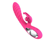 Vibrator Vicky din silicon cu model iepuraș, 36 de funcții, USB, roz
