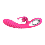Vibrator Vicky din silicon cu model iepuraș, 36 de funcții, USB, roz