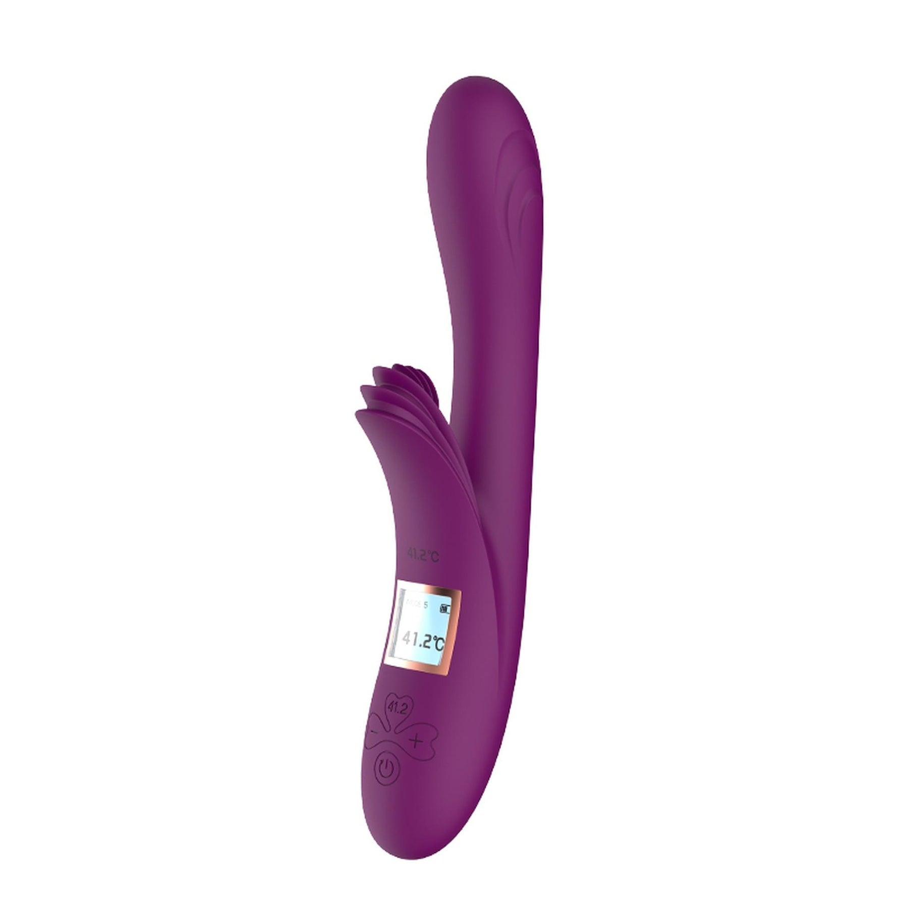Vibrator Lilo cu motor dublu, silicon, încălzit, violet, USB