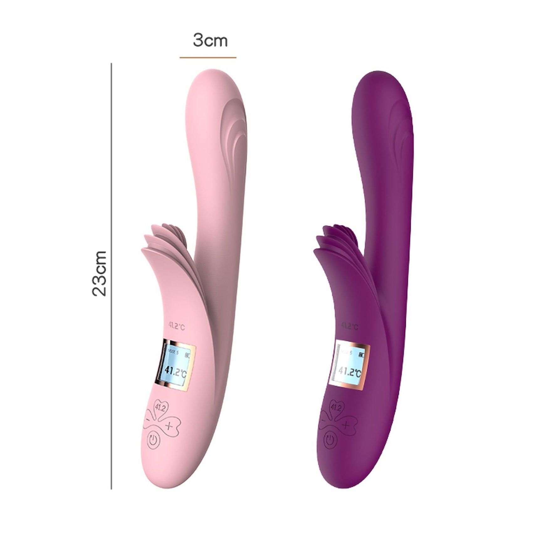 Vibrator Lilo cu motor dublu, silicon, încălzit, violet, USB