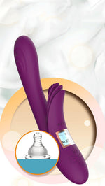 Vibrator Lilo cu motor dublu, silicon, încălzit, violet, USB