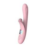 Vibrator Lyla din silicon încălzit cu limbi USB roz