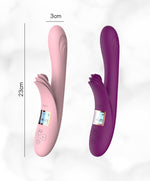 Vibrator Lyla din silicon încălzit cu limbi USB roz
