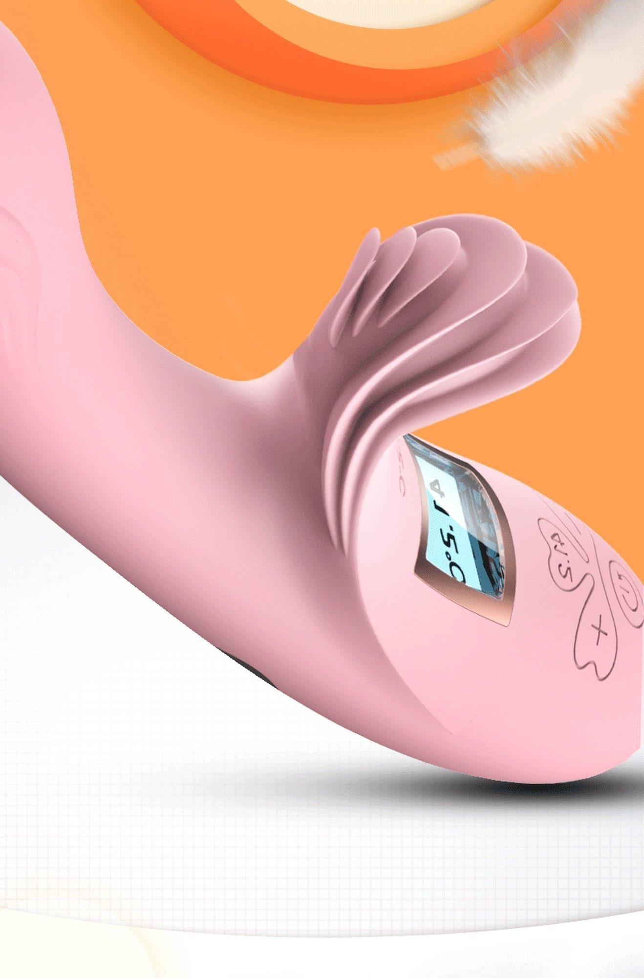 Vibrator Lyla din silicon încălzit cu limbi USB roz