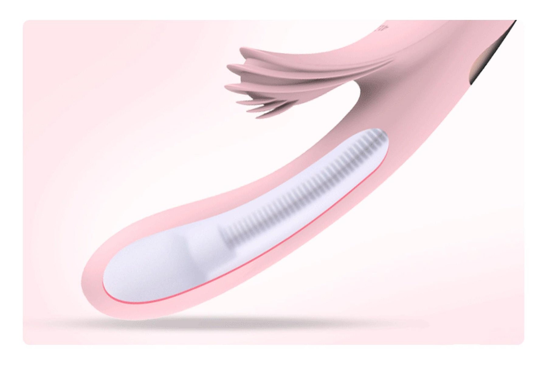 Vibrator Lyla din silicon încălzit cu limbi USB roz