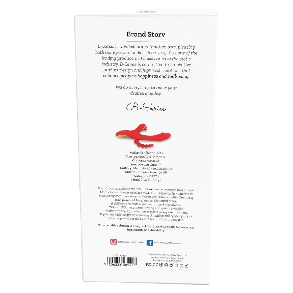 Vibrator Luxe cu 9 funcții de atingere și vibrații, USB, 24 cm