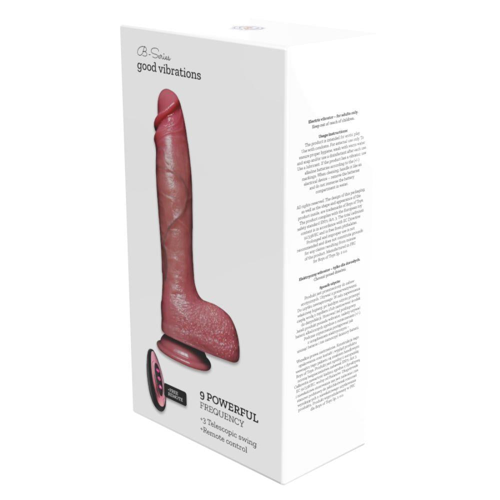 Vibrator realist din silicon Power Stroke, telescopic, 18 cm