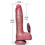 Vibrator realist din silicon Power Stroke, telescopic, 18 cm
