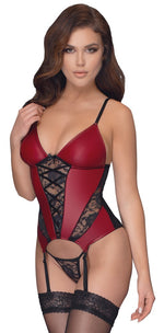 Cottelli LINGERIE cămașă cu bretele roșu negru L