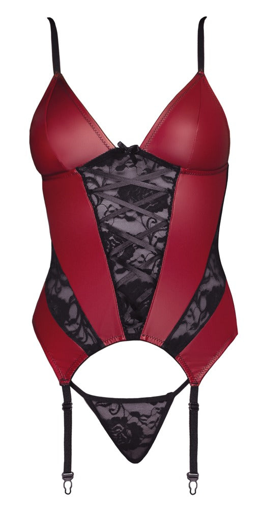 Cottelli LINGERIE cămașă cu bretele roșu negru L