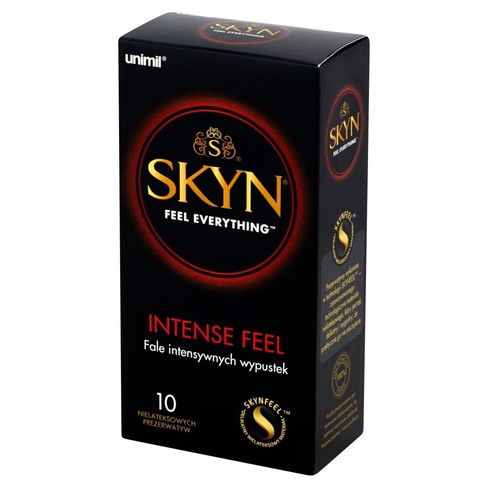 Prezervative SKYN Intense Feel, stimulatoare, lubrifiate, fără latex, 10 buc.