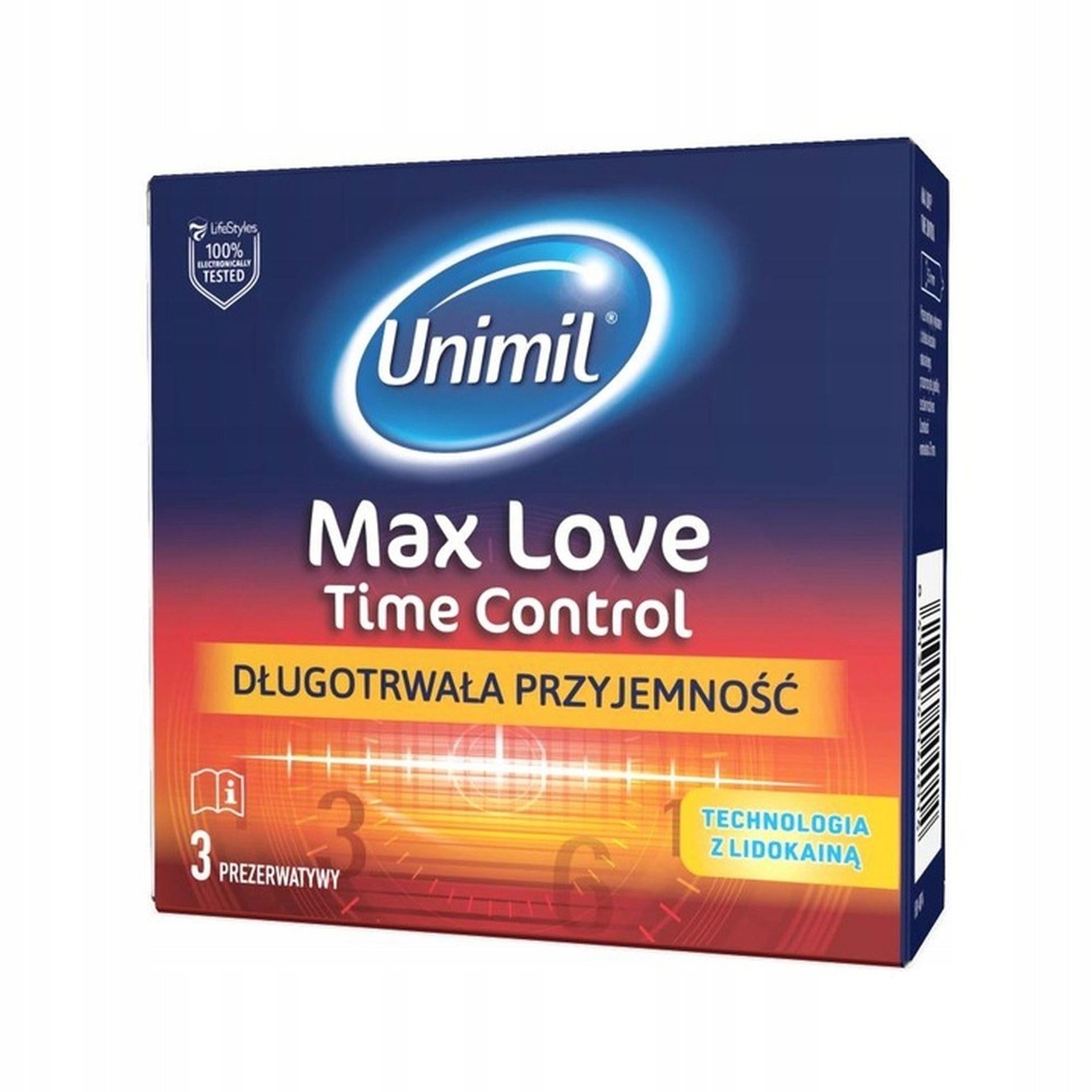 Prezervative Unimil Max Love cu efect de întârziere, 3 bucăți