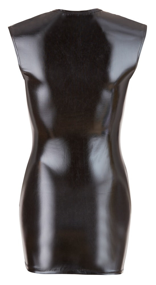 Rochie mini Cottelli PARTY cu aspect ud, neagră, cu fermoar, L