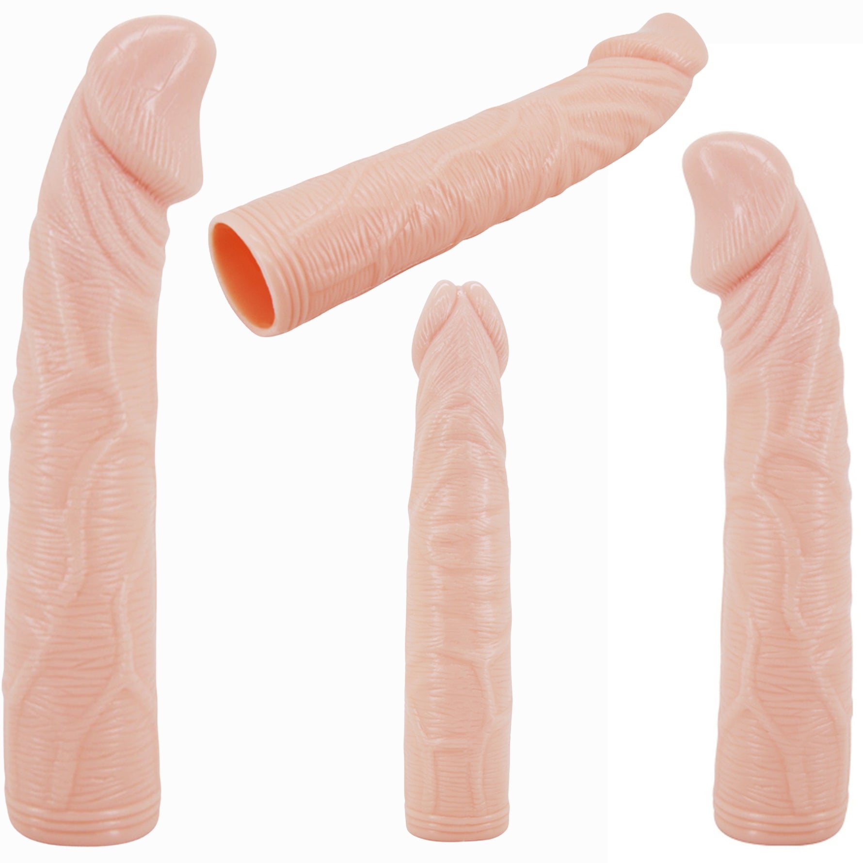 Extensor de penis realist cu încălzire Baile Deep Love, culoarea pielii