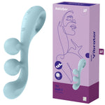 Stimulator USB Satisfyer Tri Ball 2 din silicon albastru deschis
