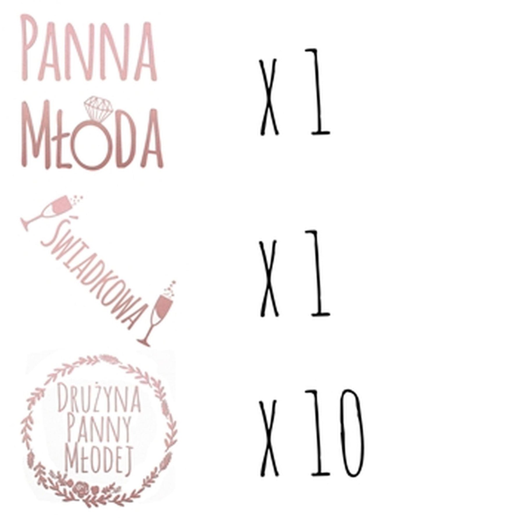 Set de 12 tatuaje aurii PropaGanda pentru petrecere de burlăcițe