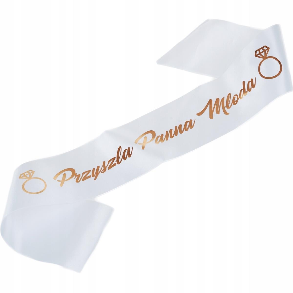 Eșarfă albă Future Bride roz auriu PropaGanda 160 cm