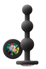 Dop anal din silicon Glams Ripple Rainbow Gem, negru