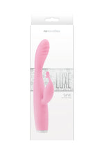 Vibrator USB Luxe Skye din silicon roz, tip iepuraș