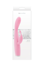 Vibrator USB Luxe Skye din silicon roz, tip iepuraș
