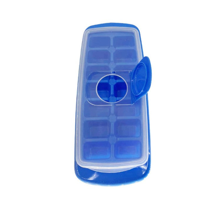 Forma pentru cuburi de gheata Flippy, 14 cuburi, reutilizabil, plastic alimentar, cu capac, orificiu umplere,
