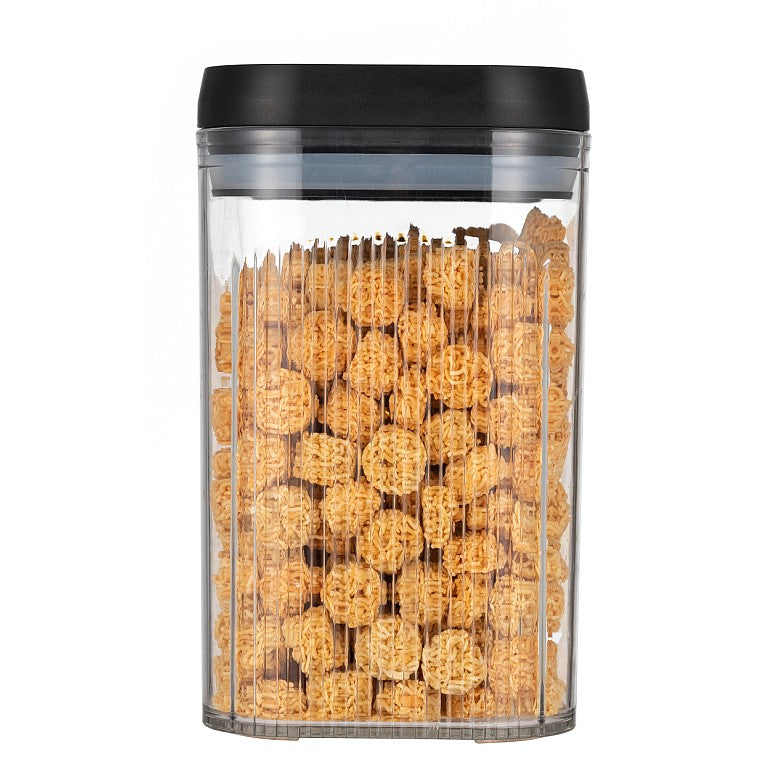 Cutie de Depozitare Alimente, Flippy, tip Container, 2L, Recipiente pentru Cereale in Bucatarie, Transparente cu Capac