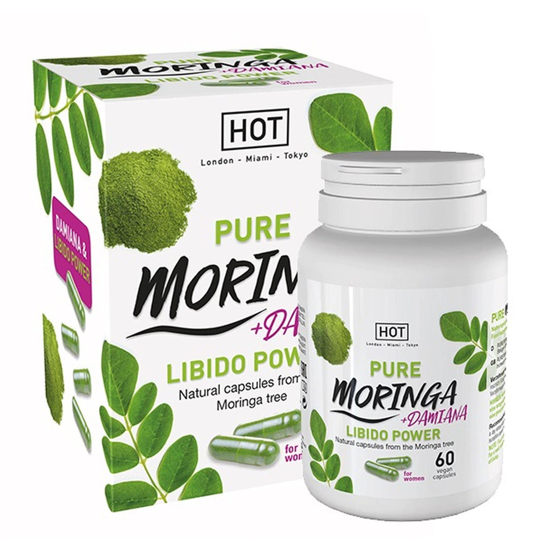 Capsule calde premium cu Moringa și Damiana, 60 de capsule