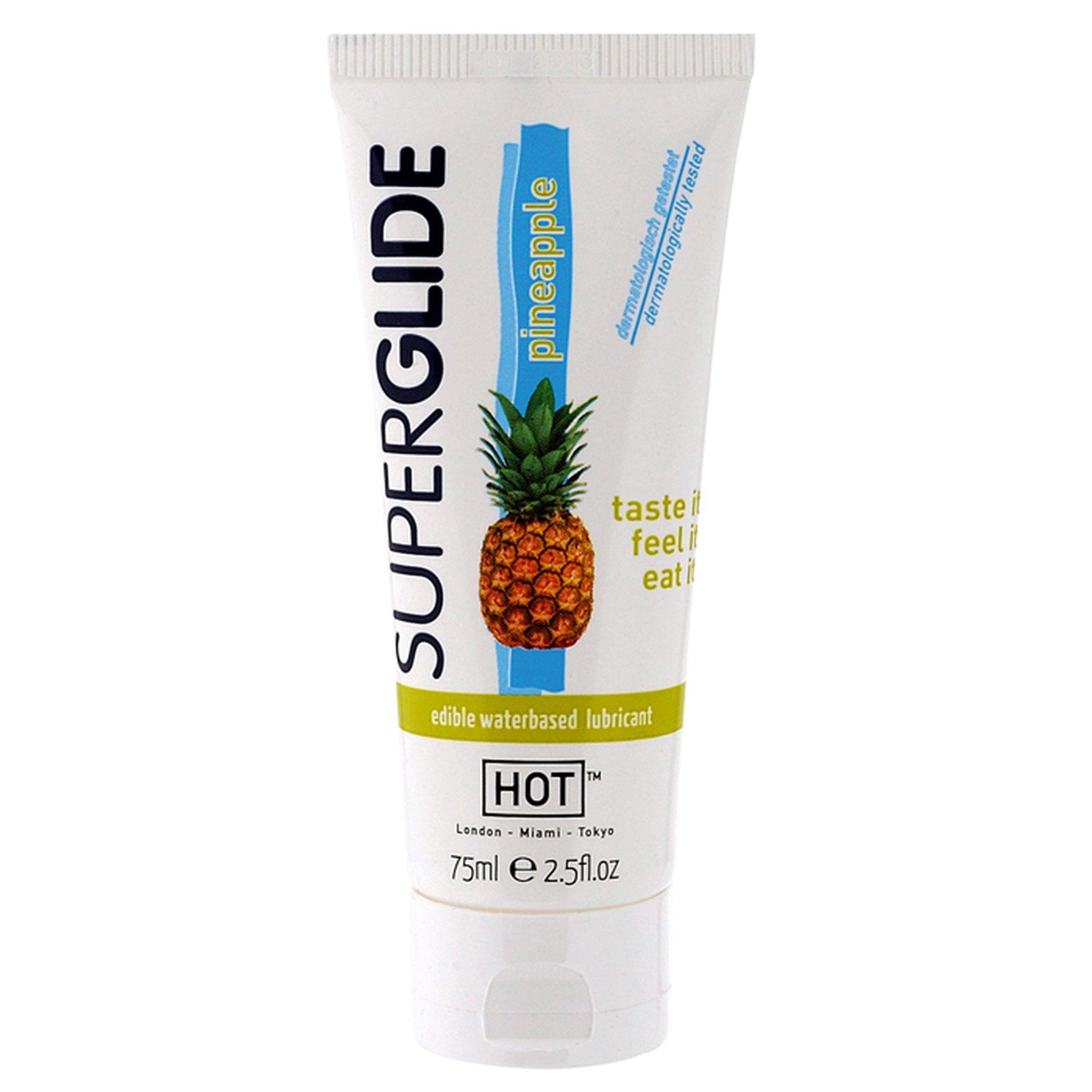 Gel lubrifiant comestibil pe bază de apă Hot Superglide cu ananas 75 ml