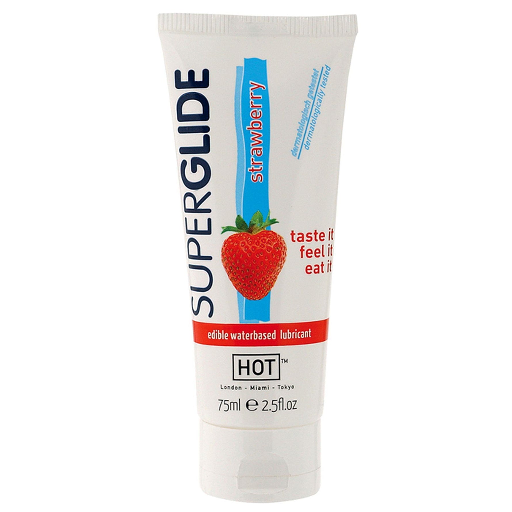 Gel lubrifiant comestibil Hot Superglide cu aromă de căpșuni 75 ml