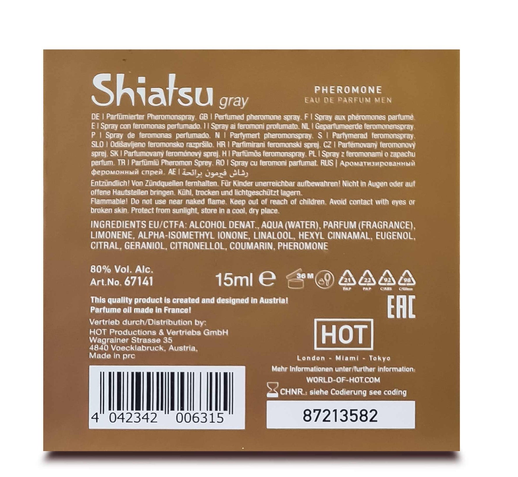 Parfum fierbinte Shiatsu cu feromoni gri 15 ml