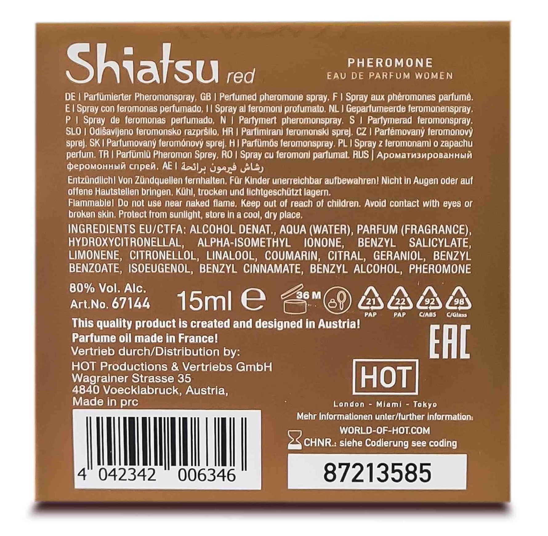 Parfum cu feromoni pentru femei sexy, roșu, 15 ml