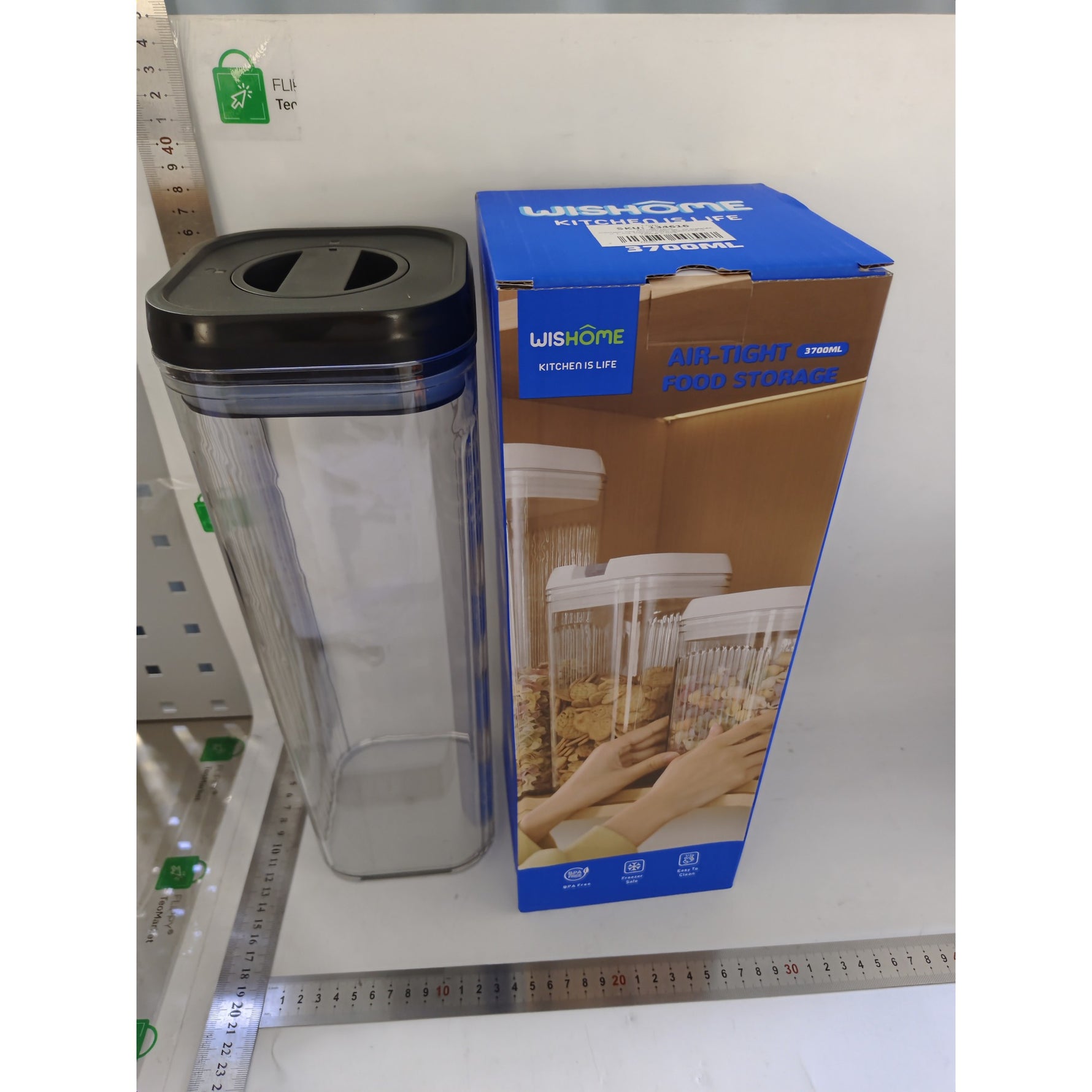 Cutie de Depozitare Alimente, Flippy, tip Container, 3.7L, Recipiente pentru Cereale in Bucatarie, Transparente cu