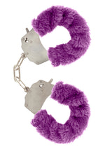 Cătușe reglabile din blană ToyJoy, violet