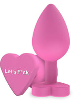 Plug anal din silicon Lets Fuck ToyJoy, roz, 8,5 cm