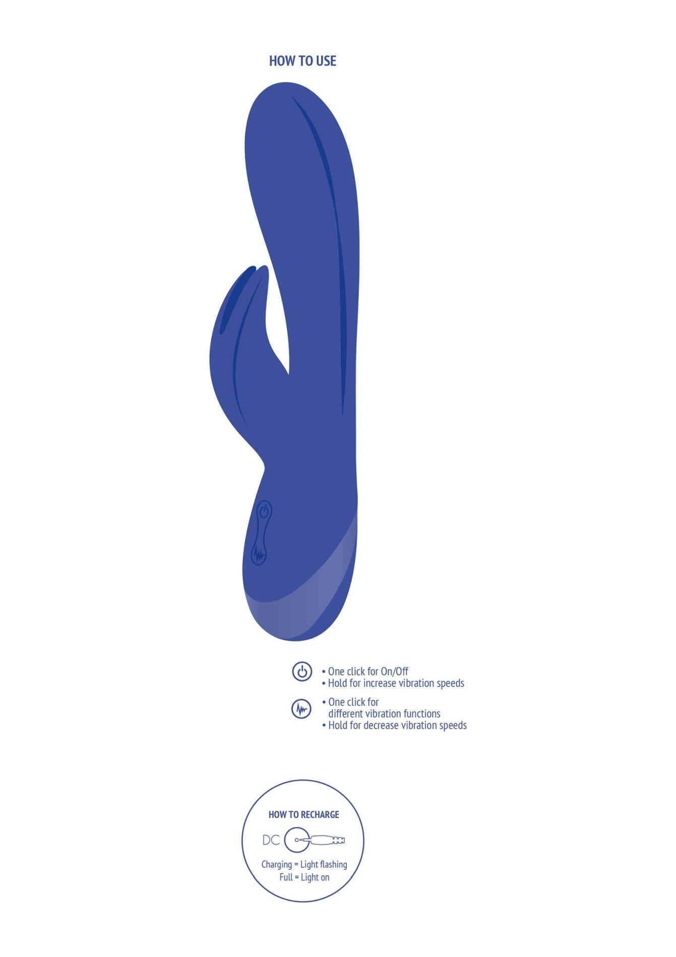 Vibrator Xocoon Everlasting Love Bunny Albastru 19 cm