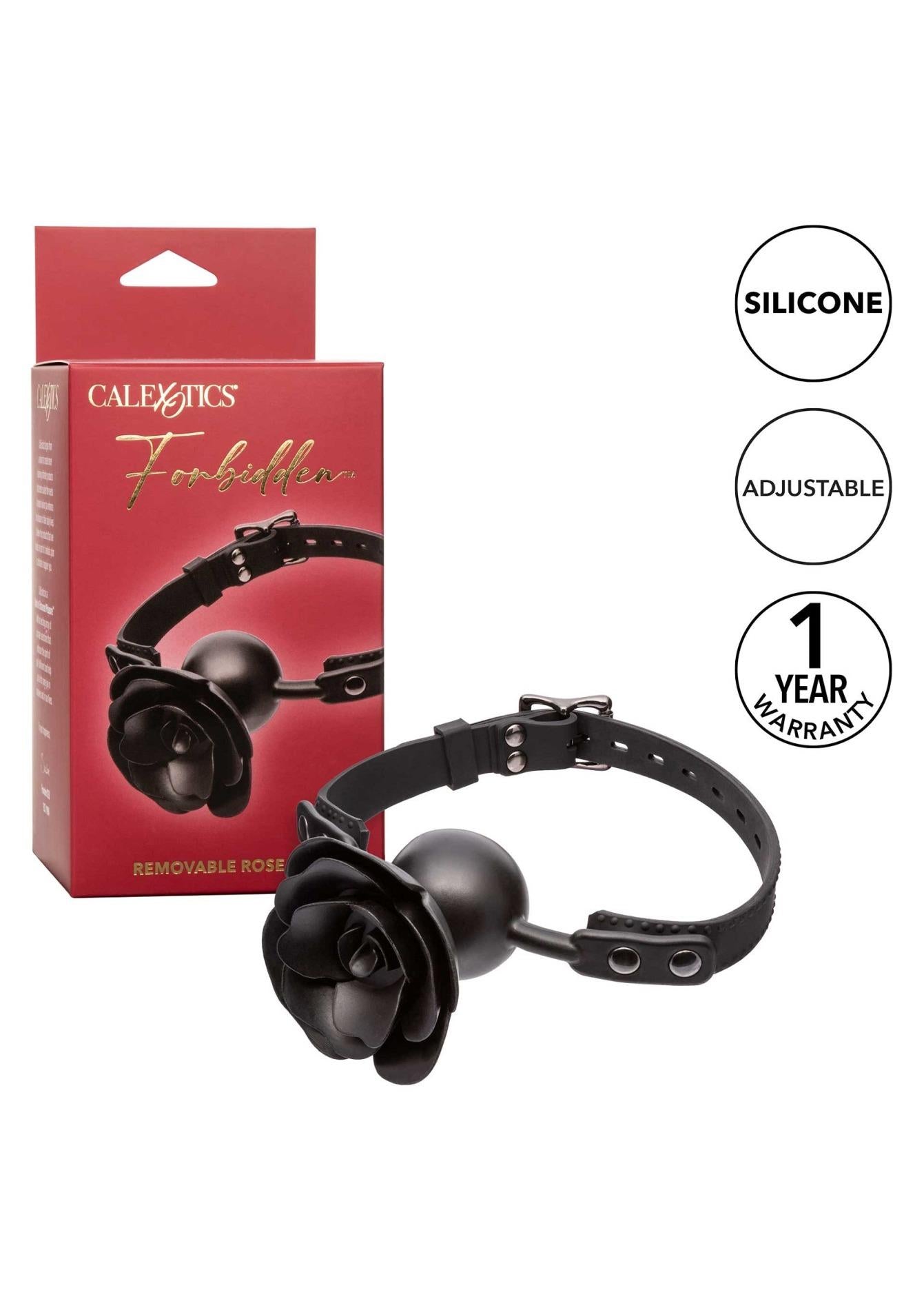 Calexotics Băutură detașabilă cu bilă Rose, silicon negru, 4,5 cm
