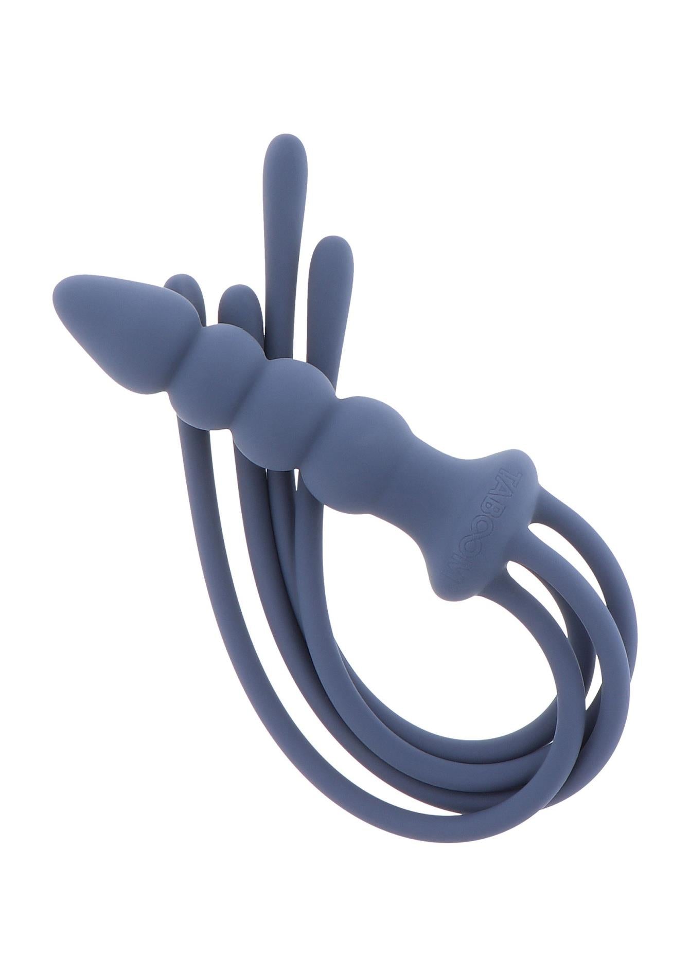 Bici Taboom din silicon cu dop anal, albastru, 38 cm