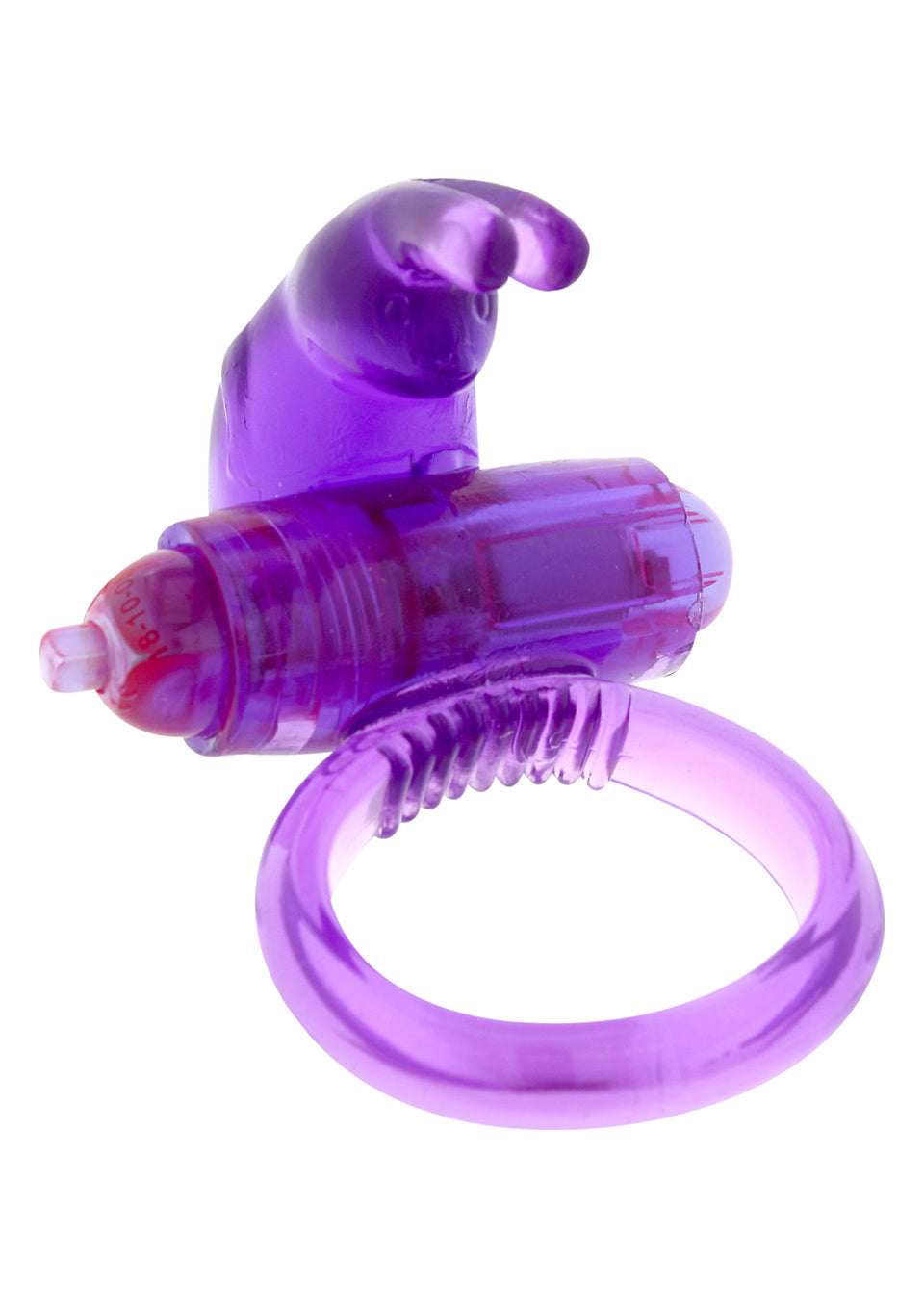 Inel vibrant cu urechi de iepure, violet, 7,2 cm