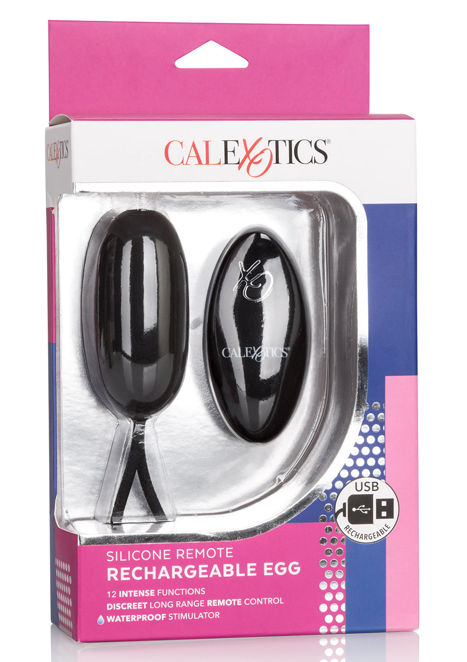 Ou vibrant Calexotics cu telecomandă, silicon, negru