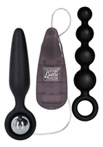 Dop anal vibrant din silicon Calexotics, negru, 9,5 cm