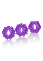 Set de inele pentru penis Calexotics cu 3 inele, violet